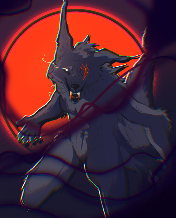 Illustration of an werewolf.