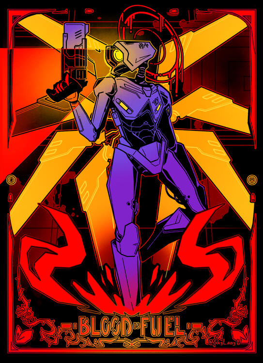 Illustration of the character V1.