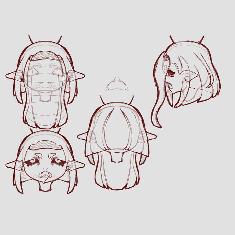 Face concept of the character Jiangshi.