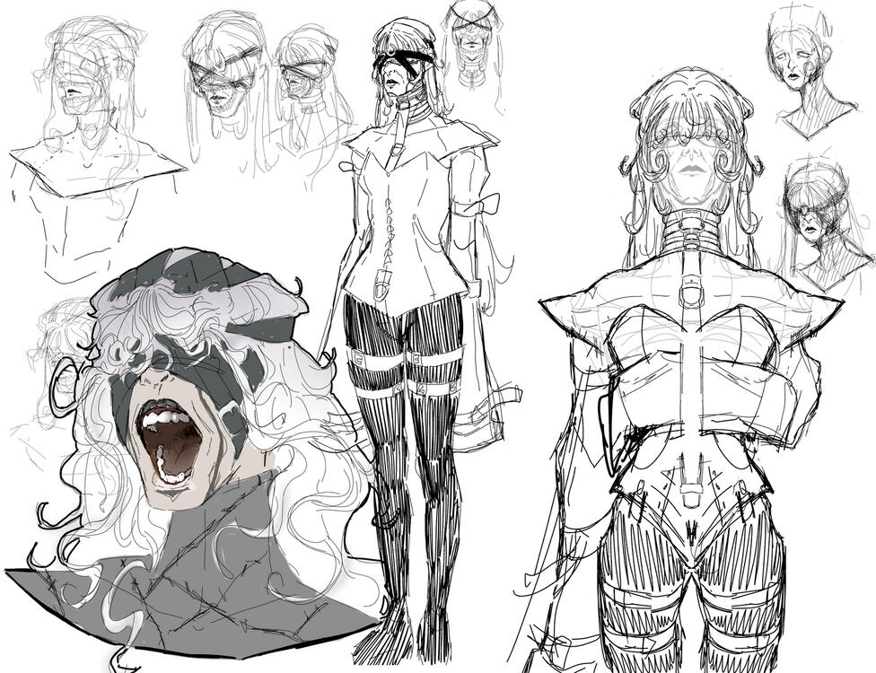 Concept of the character "Atropo", for an RPG.