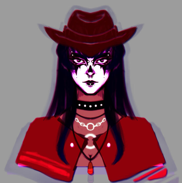 Face concept for the character "White Ghost".